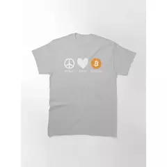 Camisa Peace Love Bitcoin - loja online