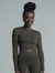Cropped Manga Longa Pistache - B.YOU Moda Fitness