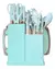 Set De 19 Utensilios De Cocina Mango Madera Punta Silicona