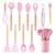 Set utensilios De Cocina 11 P C/ Soporte Madera Y Silicona