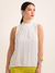 Blusa regata gola alta com pregas - annymodaexecutiva