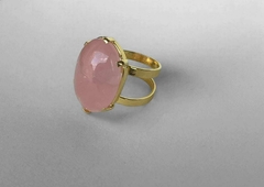 Anel Cabochão Amor Sereno Quartzo Rosa na internet