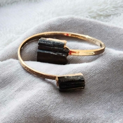 Bracelete Duo Escudo Turmalina Negra