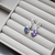 Aros Gota lila Vitral light SW. con engarce cubano Italiano plata 925 - comprar online