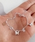 Pulsera acero blaco plta 925 con dijes en Cubic transparente