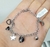 Pulsera diseño acero quirúrgico 316L con cristal corazón gris noche 10mm SW. - comprar online