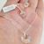 Conjunto dije y aros corazón SW. transparente con destellos moonlight plata 925