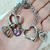 Pulsera combinada en acero quirúrgico 316L con dije cristal corazón SW. Lila vitral light