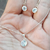 Conjunto cubic aros argolla con cubic y dije cubic cadena de plata 925 Italiana