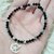 Pulsera bicon 4mm SW. combinada con dije luna y estrellas AC. blanco micropave