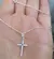 Collar con dije cruz plata 2cm y cadena plata 925 - comprar online
