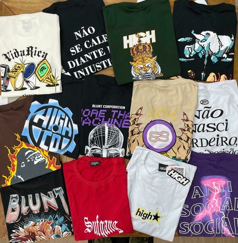 Kit 30 Camisetas Street Wear Lancamentos Sortidas!