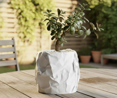Imagen de Maceta Papel Arrugado Crushed Paper Minimalista Diseño