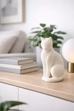 Estatua Gato Sentado Minimalista Moderno Escultura Deco - comprar online