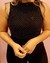 cropped transparente com bolinhas de brilho