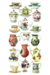 Imagen de 100 stickers diseño libros y flores/ té / tazas de té y café / teteras / merienda