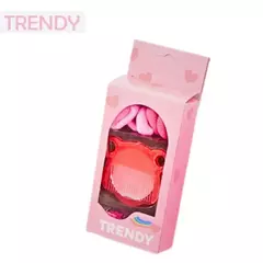 SET DE PELO TRENDY CON ESPEJO PEINE BROCHES Y COLITAS COLOR ROSA