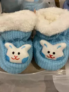 Pantumedias de piel Conejo celestte