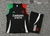 Kit de treino masculino do Arsenal 24/25, composto por regata preta e short preto com detalhes em verde e vermelho.
