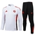 kit treino do bayern de munique temporada 25/26 jaqueta branca com detalhes vermelho com ziper curtoo e calça preta com detalhes vermelho