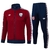 kit de treino do arsenal temporada 25/26 jaqueta e calça nas cores vermelho e azul marinho com ziper longo