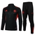 kit treino do bayern de munique temporada 25/26 jaqueta e calça nas cores preto e detalhes vermelho com ziper longo