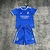 kit infantil camisa e short do real madrid iii temporada 25/26 nas cores azul com detalhes branco