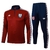 kit de treino do arsenal temporada 25/26 jaqueta e calça nas cores vermelho e azul marinho com ziper curto