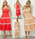 VESTIDO NARANJA FRANJAS BLANCAS
