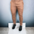 Calça De Sarja Masculina com Bolso Social Sport Fino - Marrom Claro