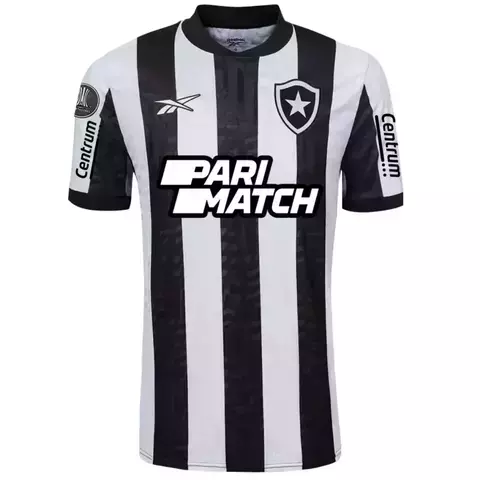 Botafogo Home 23/24 Shirt - Men's Fan - Black and white with sponsorship and Libertadores 2024 Patch
