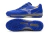 Blue athletic shoes with a textured surface and a grey sole, designed for sports.