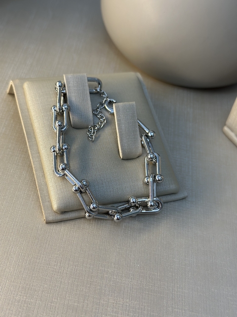 Pulseira corrente prateada