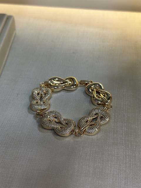 Pulseira Dourada cravejada