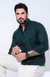 Camisa de Linho Manga Longa Tradicional Cor Verde Militar - comprar online