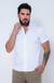 Camisa Acetinada Manga Curta Slim Cor Branco - comprar online