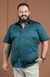 Camisa Acetinada Manga Curta Slim Plus Size Cor Verde escuro - comprar online