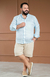 Camisa de Linho Manga Longa Tradicional Plus Size Cor Azul bebê na internet