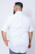 Camisa Acetinada Manga Curta Tradicional Plus Size Cor Branco na internet