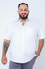 Camisa Acetinada Manga Curta Tradicional Plus Size Cor Branco - comprar online