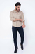 Camisa Acetinada Manga Longa Slim Cor Bege - loja online