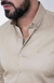 Camisa Acetinada Manga Longa Slim Cor Bege - LORD'S BRAND