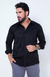 Camisa Acetinada Manga Longa Tradicional Cor Preto - comprar online