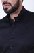Camisa Acetinada Manga Longa Tradicional Cor Preto - LORD'S BRAND