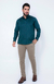 Camisa Acetinada Manga Longa Slim Cor Verde escuro - loja online