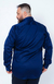 Camisa Acetinada Manga Longa Slim Plus Size Cor Azul Marinho na internet