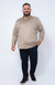 Camisa Acetinada Manga Longa Slim Plus Size Cor Bege - loja online