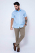 Camisa de Linho Manga Curta Tradicional Cor Azul bebê - loja online