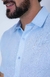 Camisa de Linho Manga Curta Tradicional Cor Azul bebê - LORD'S BRAND