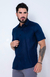 Camisa de Linho Manga Curta Tradicional Cor Azul Marinho - comprar online